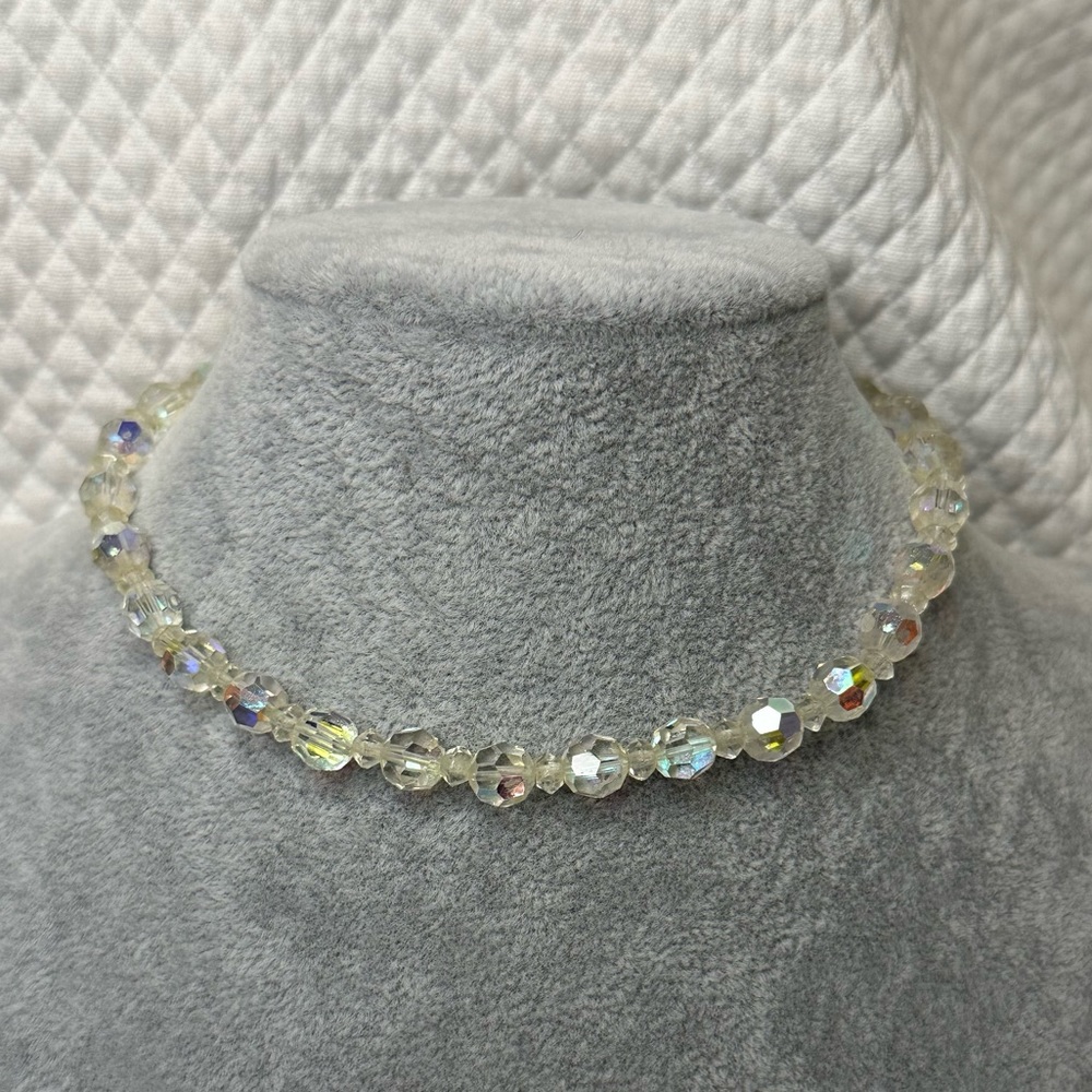 FINAL PRICE DROP Vintage Faceted Crystal Choker & Earrings - Picture 3 of 5